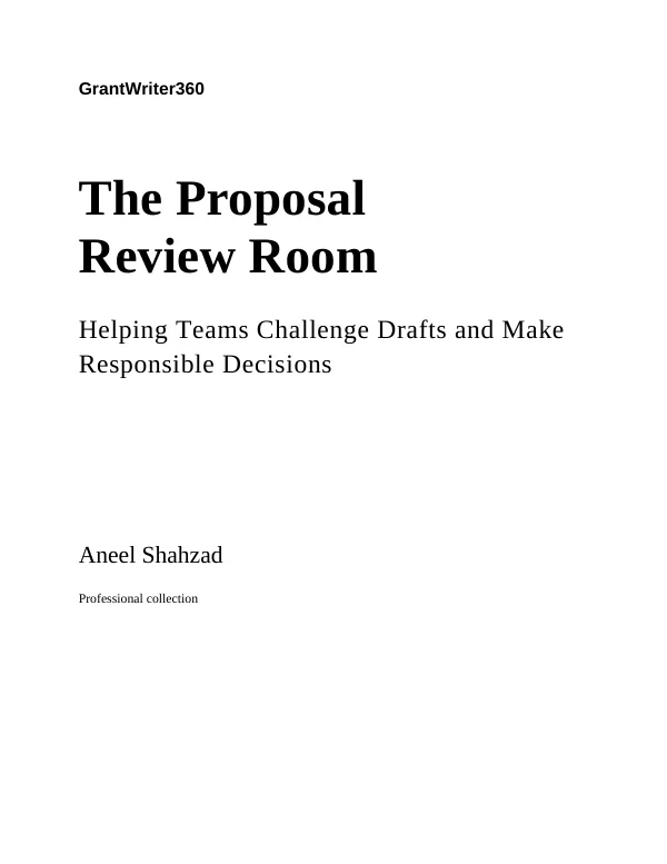 Cover of The Proposal Review Room by Aneel Shahzad